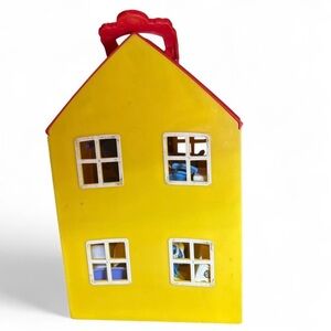 Peppa Pig Deluxe 2003 Doll House Playset  16 Furniture Pieces & Swing Used